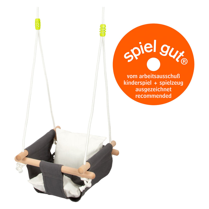 Load image into Gallery viewer, Small foot - houten babyschommel met kussen
