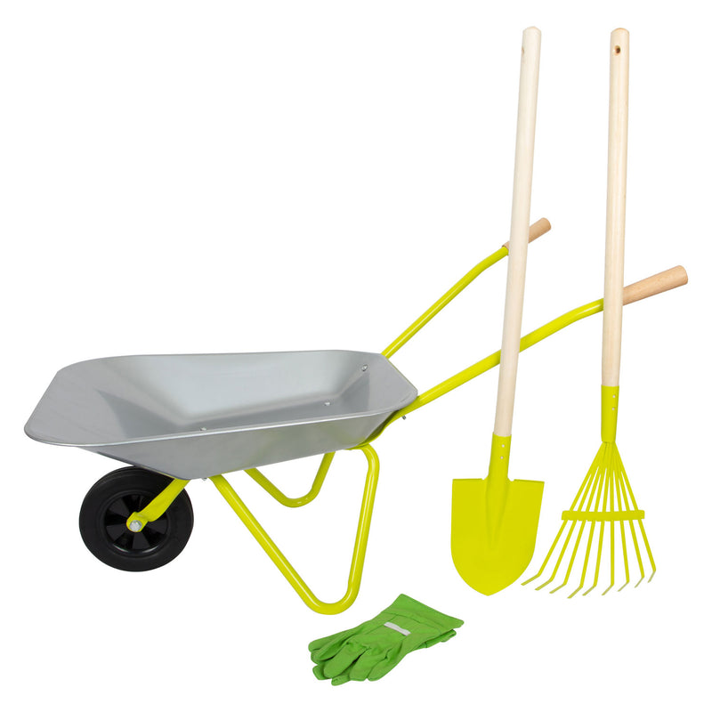 Load image into Gallery viewer, Small foot - metalen kruiwagen met tuingereedschap, 5dlg.

