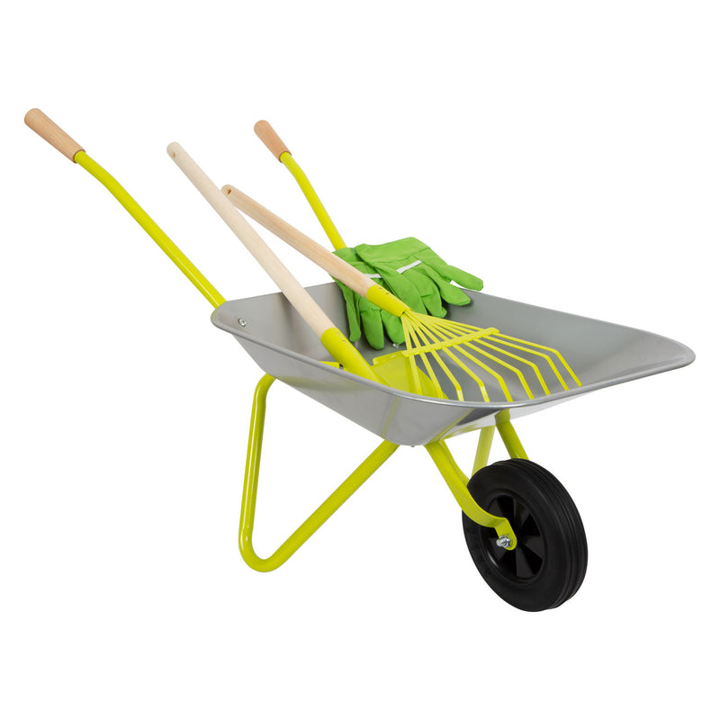Load image into Gallery viewer, Small foot - metalen kruiwagen met tuingereedschap, 5dlg.
