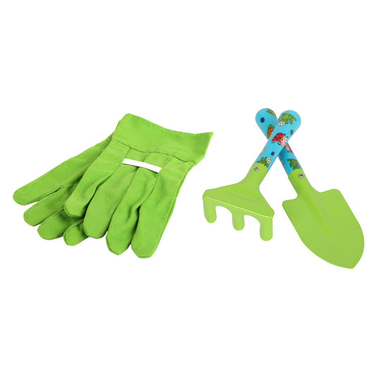 Small foot - tuingereedschap met kruiwagen groen, 8dlg.