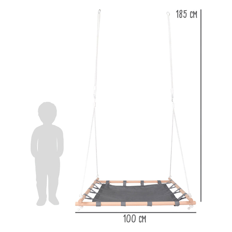 Load image into Gallery viewer, Small foot - nestschommel met houten frame, 100x100cm
