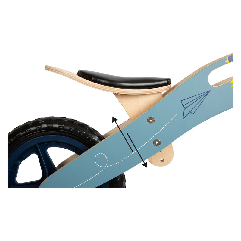 Load image into Gallery viewer, Small foot - houten loopfiets vliegtuig blauw
