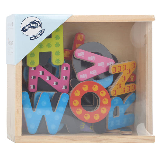 Small foot - houten magnetische letters kleur, 37dlg.