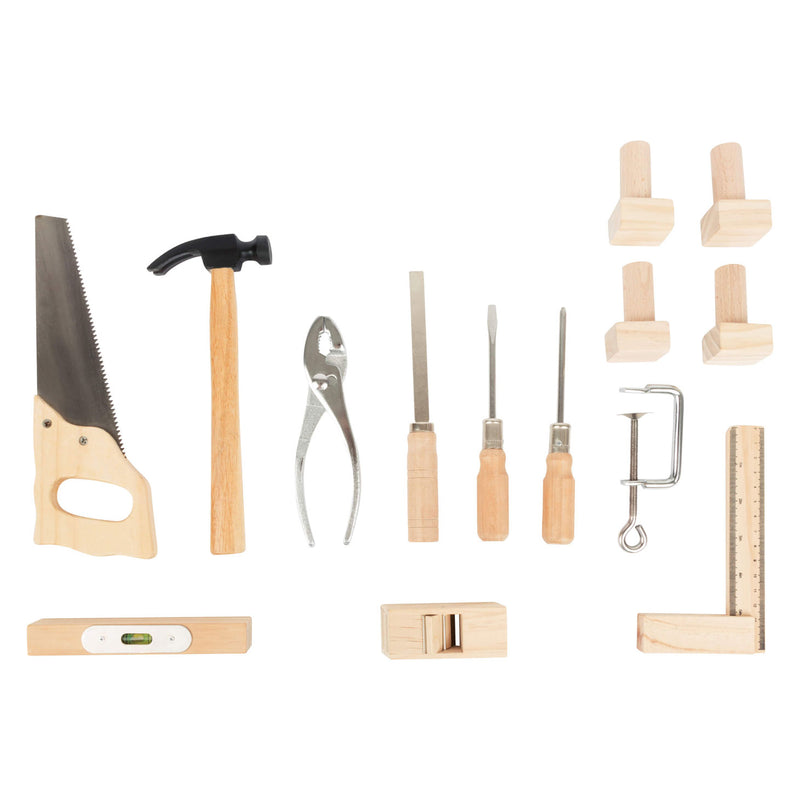 Load image into Gallery viewer, Small foot - houten speelgoedwerkbank blauw met accessoires
