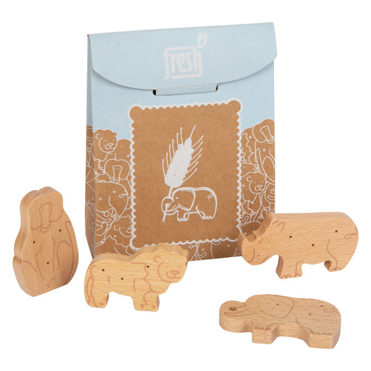 Small foot - houten speeleten dieren crackers, 8dlg.