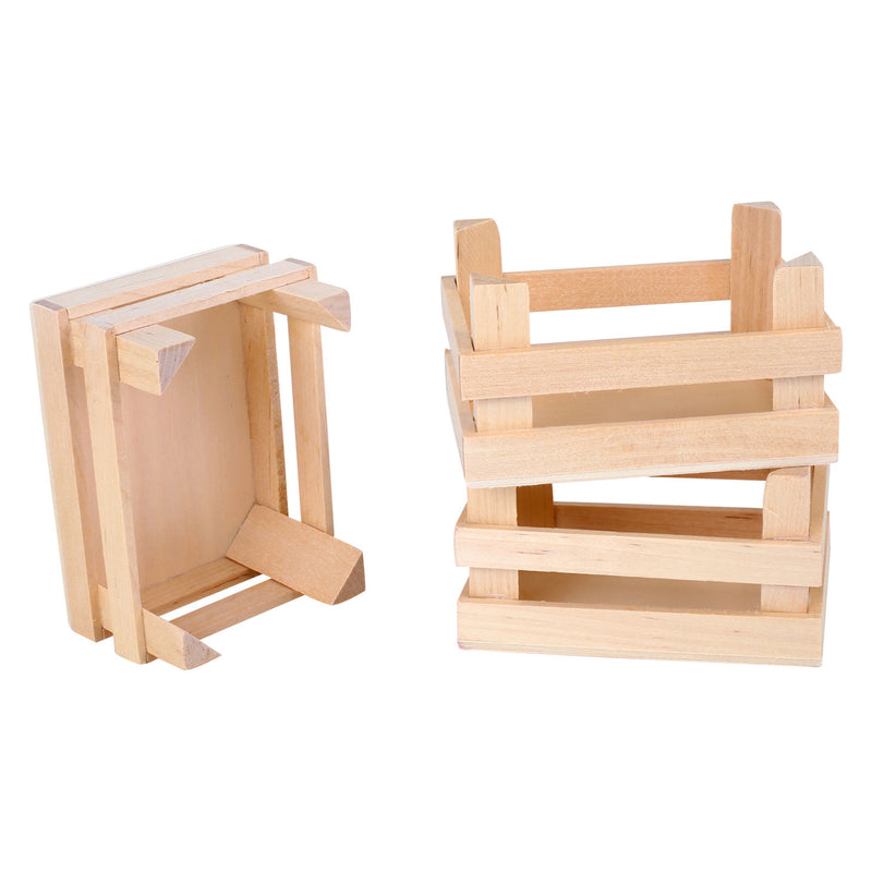 Load image into Gallery viewer, Small foot - houten kratjes klein 10x8x5,5cm, set van 3
