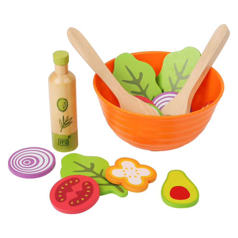 Load image into Gallery viewer, Small foot - houten speeleten salade speelset, 15dlg,
