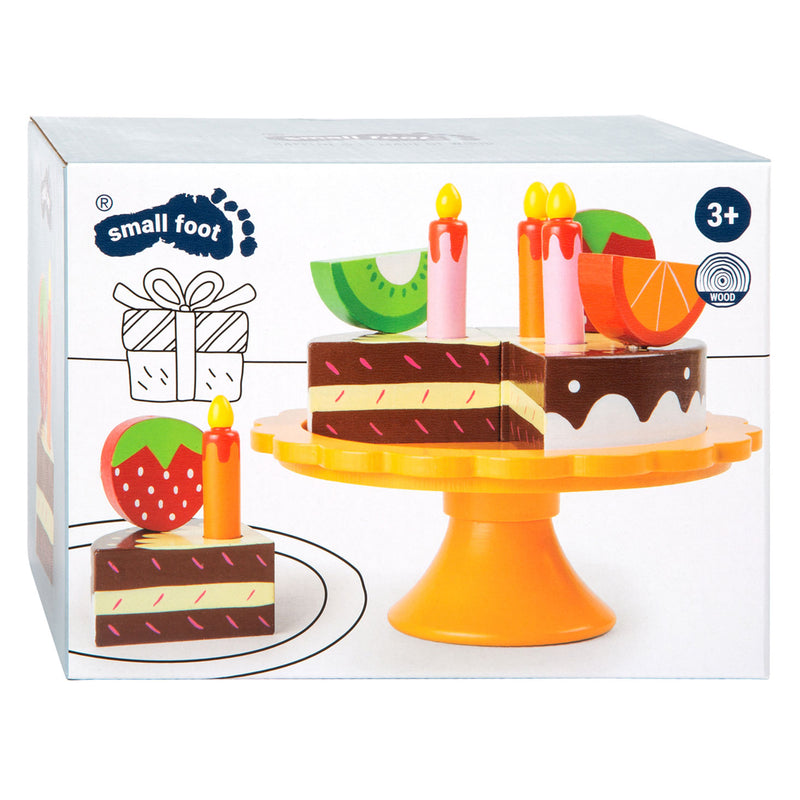 Load image into Gallery viewer, Small foot - houten snij- en speeleten verjaardagstaart, 12dlg.
