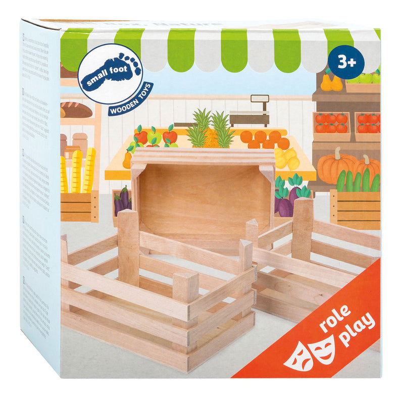 Load image into Gallery viewer, Small foot - houten kratjes groot 18x12x9,5cm, set van 3
