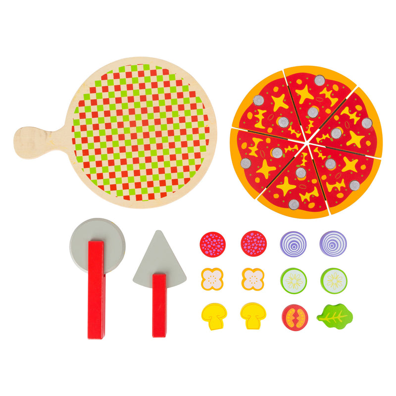 Load image into Gallery viewer, Small foot - houten snij- en speeleten pizza set, 21dlg.
