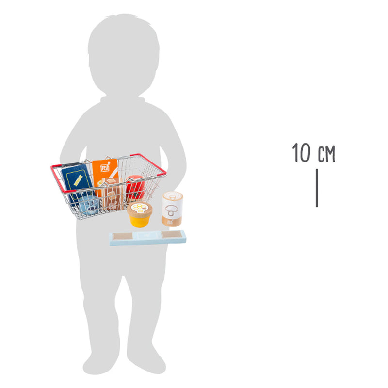 Load image into Gallery viewer, Small foot - houten speeleten in winkelmandje, 9dlg.
