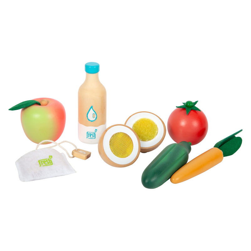 Load image into Gallery viewer, Small foot - houten speeleten vegetarisch voedselset, 17dlg.
