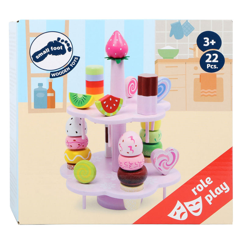 Load image into Gallery viewer, Small Foot Houten Etagere met Speeleten Snoep, 22dlg.
