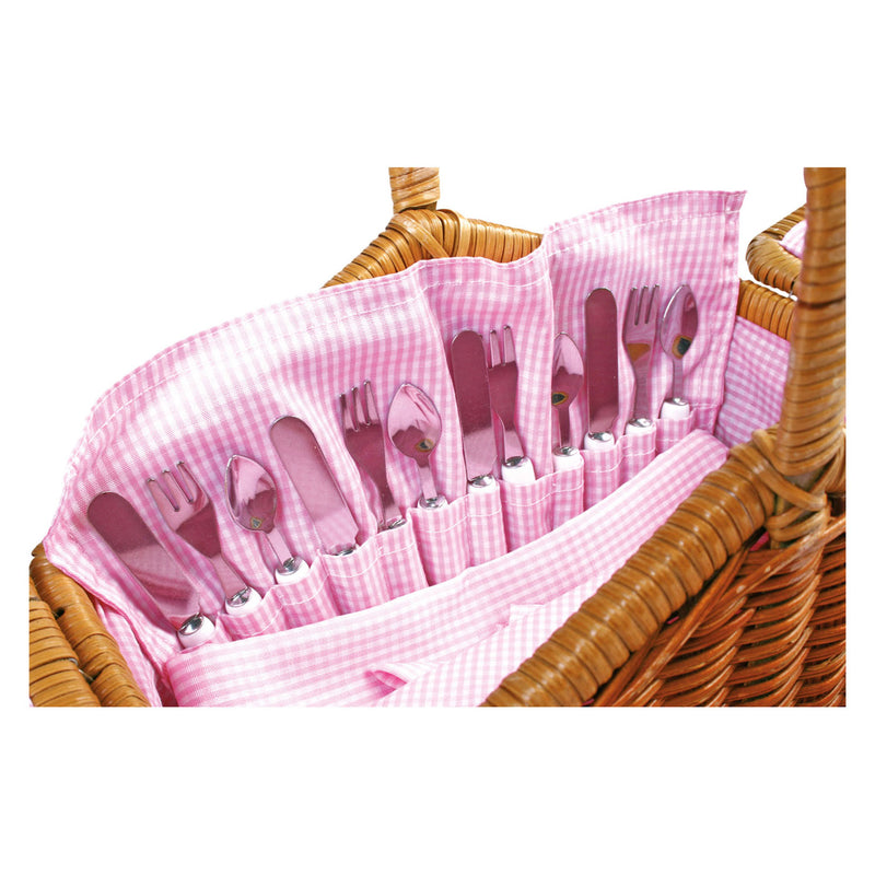 Load image into Gallery viewer, Small foot - houten picknickmand met servies romantisch, 30dlg.
