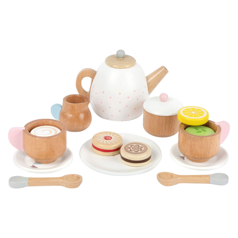 Load image into Gallery viewer, Small foot - houten theeset met speeleten, 17dlg.
