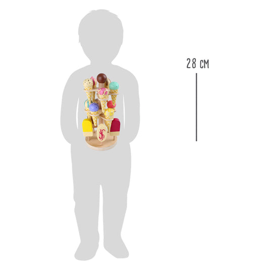 Small foot - houten speeleten ijsjes op beweegbare ijsstandaard, 16dlg.