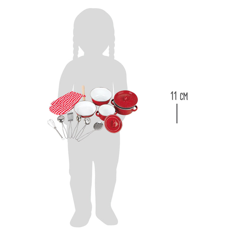 Load image into Gallery viewer, Small foot - pannen en kookgerei set rood, 11dlg.
