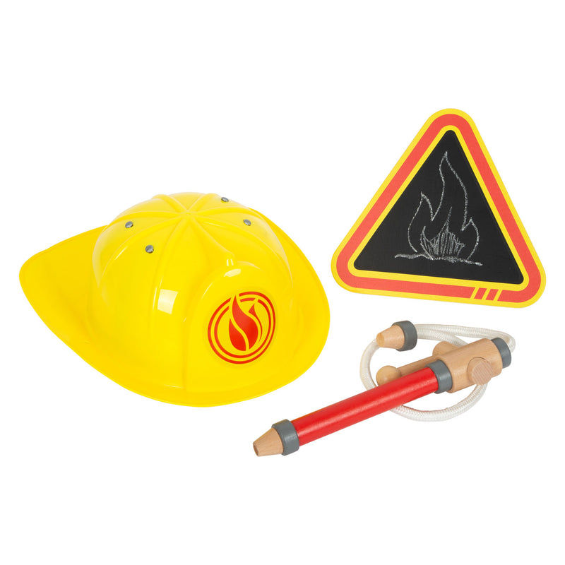 Load image into Gallery viewer, Small foot - brandweerman rugzak met houten brandweer attributen, 8dlg.
