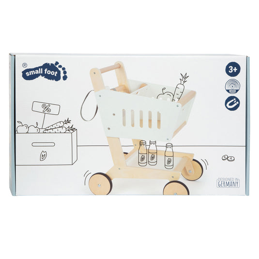 Small foot - houten supermarkt winkelwagen wit