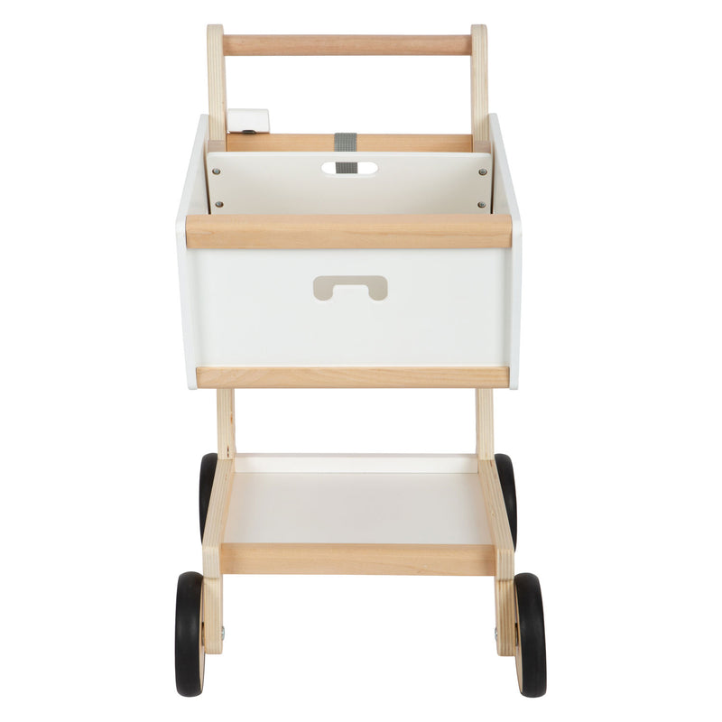 Load image into Gallery viewer, Small foot - houten supermarkt winkelwagen wit
