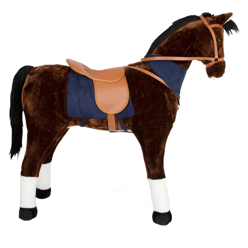 Load image into Gallery viewer, Small foot - rijpaard xl met geluid bruin
