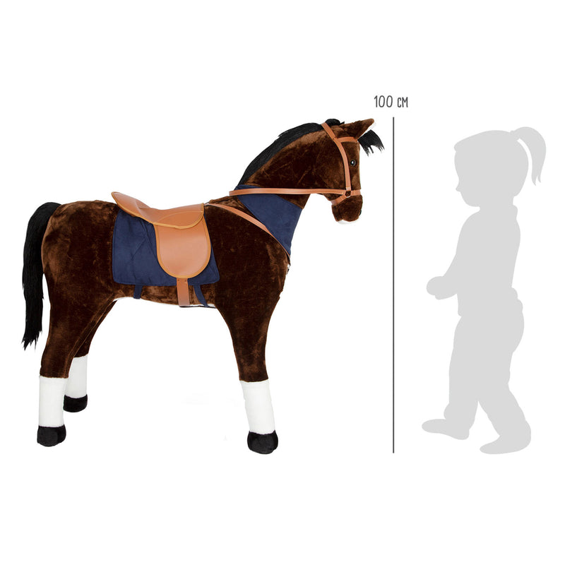 Load image into Gallery viewer, Small foot - rijpaard xl met geluid bruin

