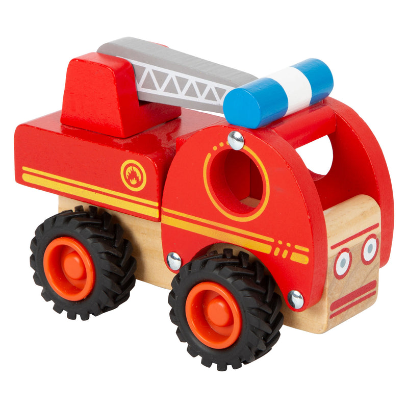 Load image into Gallery viewer, Small foot - houten brandweerwagen met ladder
