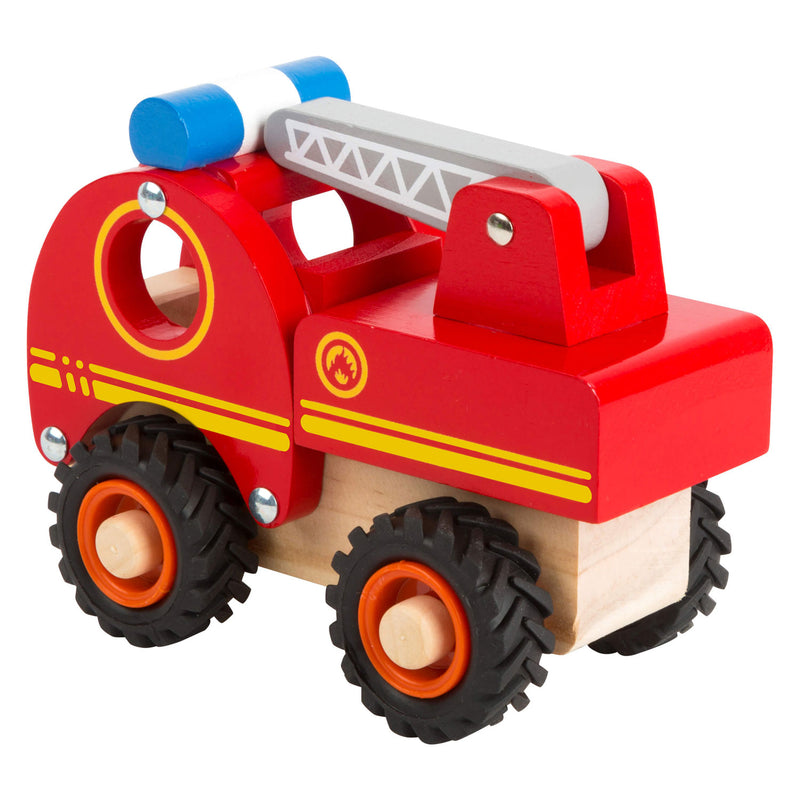 Load image into Gallery viewer, Small foot - houten brandweerwagen met ladder

