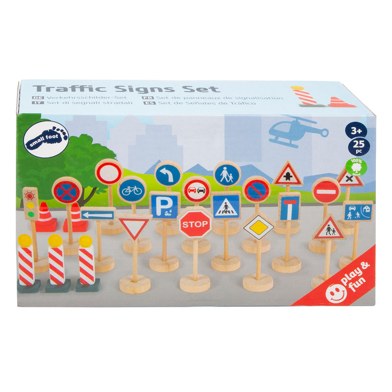 Load image into Gallery viewer, Small foot - houten mini verkeersbordenset, 25dlg.

