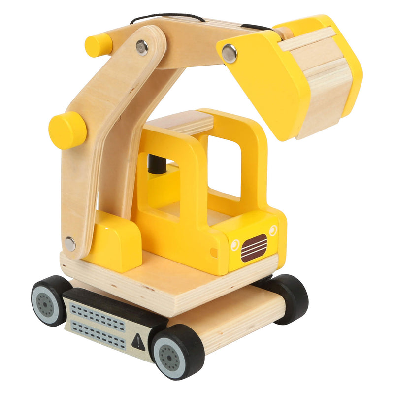 Load image into Gallery viewer, Small foot - houten graafmachine geel
