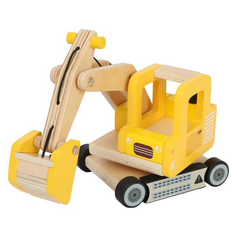 Load image into Gallery viewer, Small foot - houten graafmachine geel
