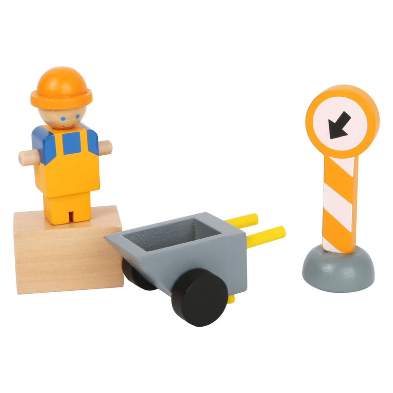 Load image into Gallery viewer, Small foot - houten kraan bouwplaats met accessoires, 14dlg.
