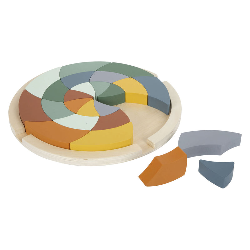 Load image into Gallery viewer, Small foot - houten vormenpuzzel safari rond, 24st.
