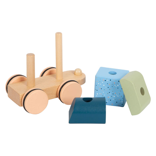 Small foot - houten stapelblokkentrein arctic, 16dlg.