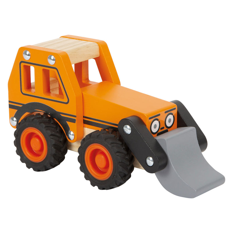 Load image into Gallery viewer, Small foot - houten graafmachine oranje
