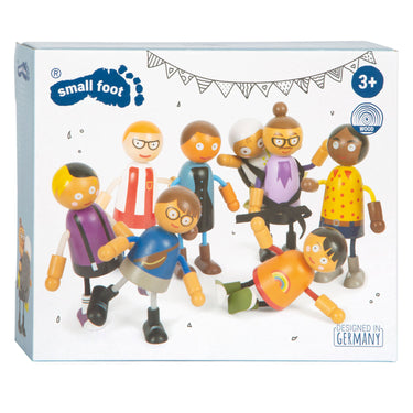 Small foot - houten buigzame poppenfamilie met baby, 8st.