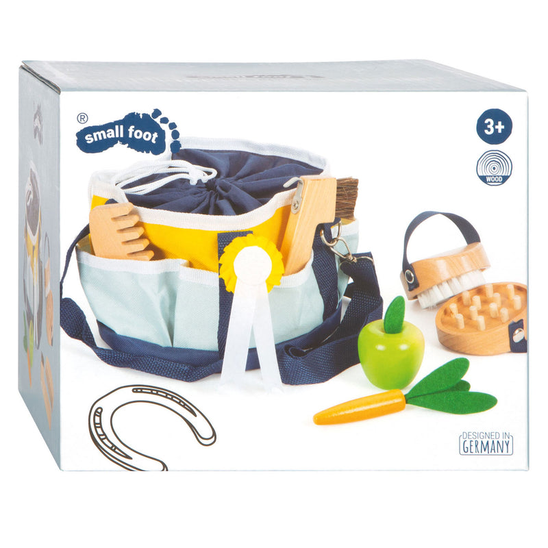 Load image into Gallery viewer, Small foot - houten paardenverzorgingsset met tas, 8dlg.
