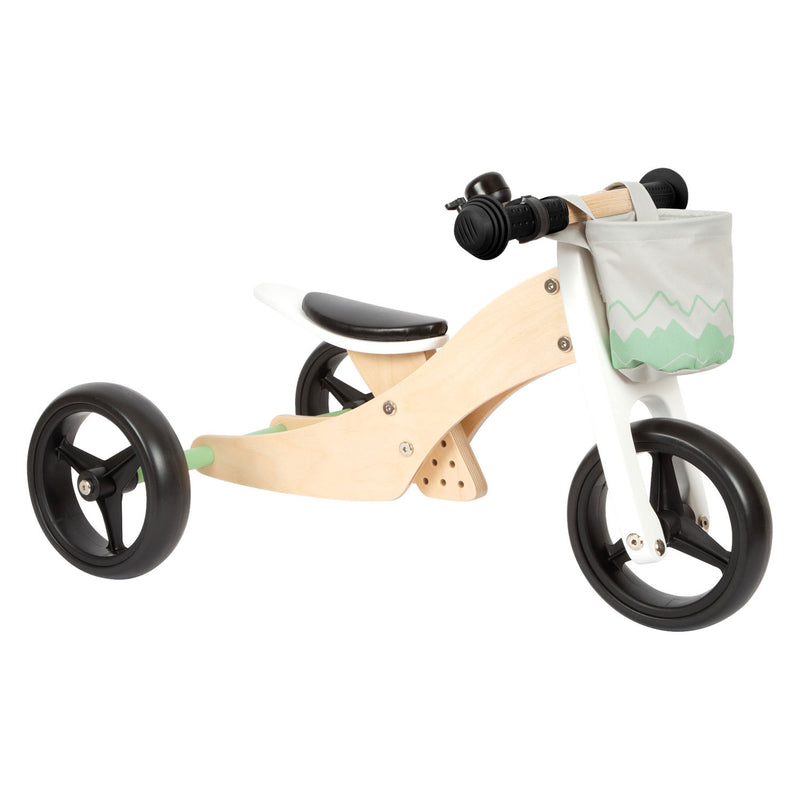 Load image into Gallery viewer, Small Foot - Houten Training Driewieler Loopfiets 2in1 Saliegroen

