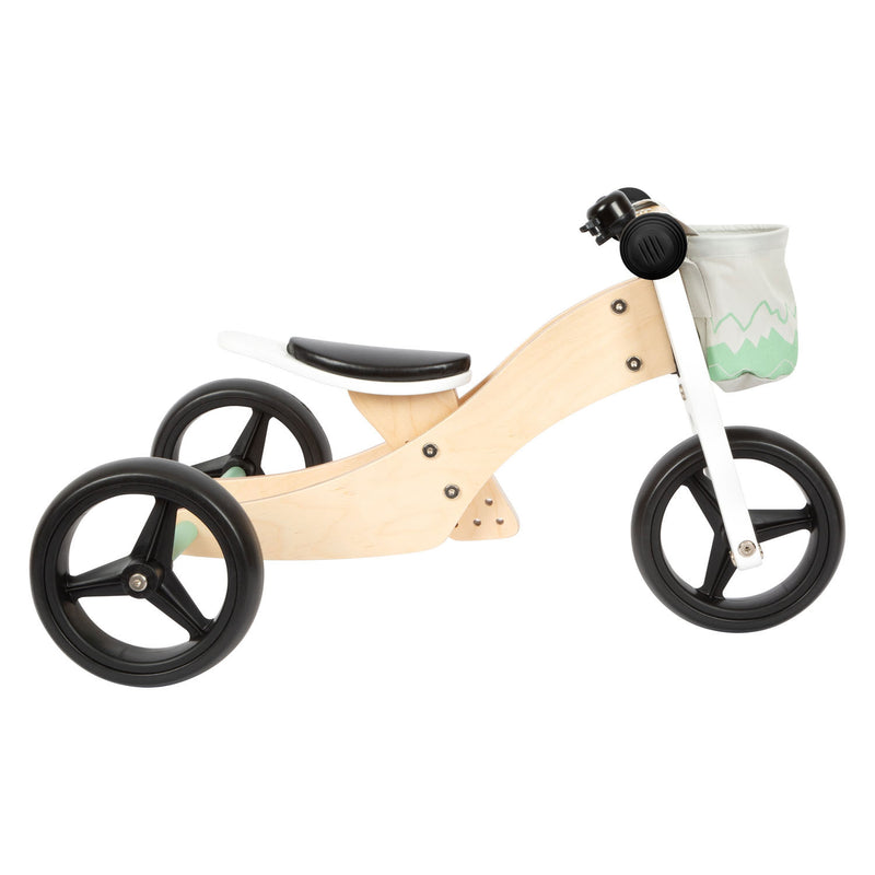 Load image into Gallery viewer, Small Foot - Houten Training Driewieler Loopfiets 2in1 Saliegroen
