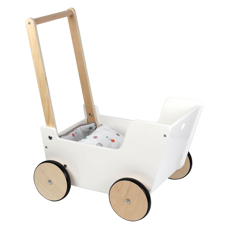 Load image into Gallery viewer, Small foot - houten duwpoppenwagen little button
