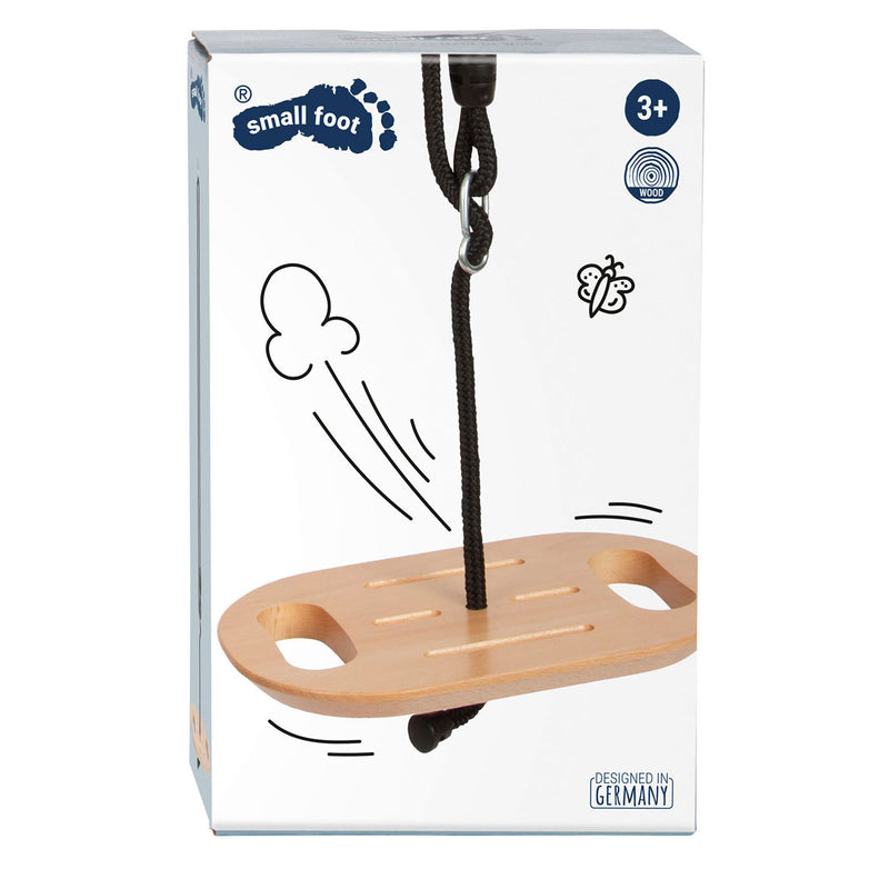 Load image into Gallery viewer, Small foot - houten disc schommel met handgrepen black line

