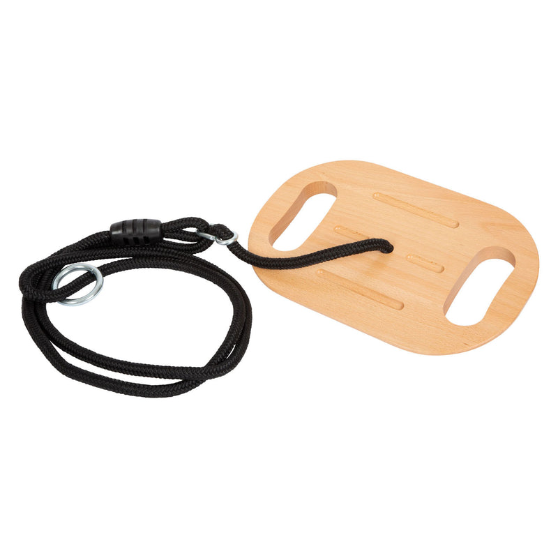 Load image into Gallery viewer, Small foot - houten disc schommel met handgrepen black line
