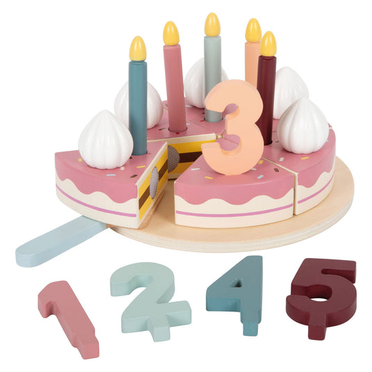 Small foot - houten snijbare verjaardagstaart, 18dlg.