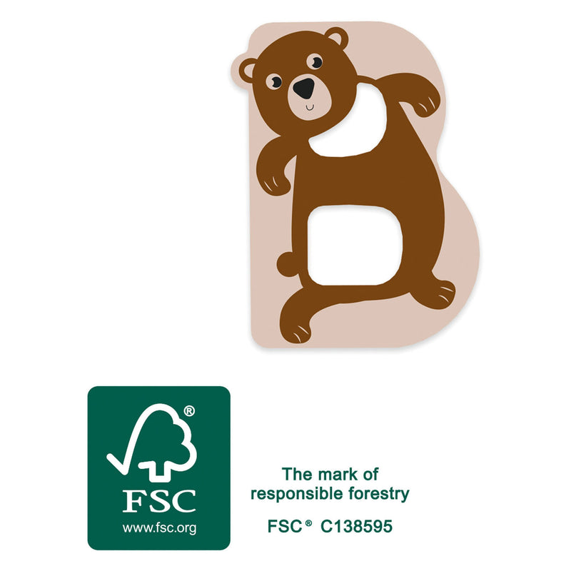 Load image into Gallery viewer, Small foot - houten dieren kinderletter - b
