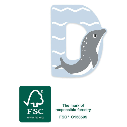 Small foot - houten dieren kinderletter - d