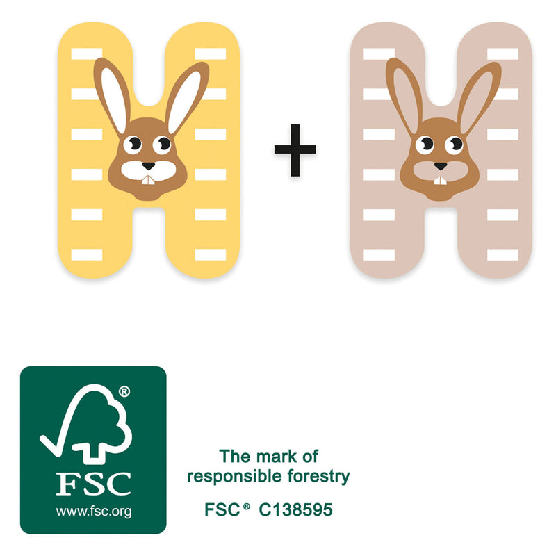 Load image into Gallery viewer, Small foot - houten dieren kinderletter - h
