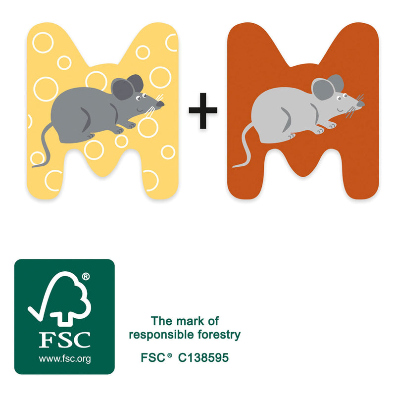 Load image into Gallery viewer, Small foot - houten dieren kinderletter - m
