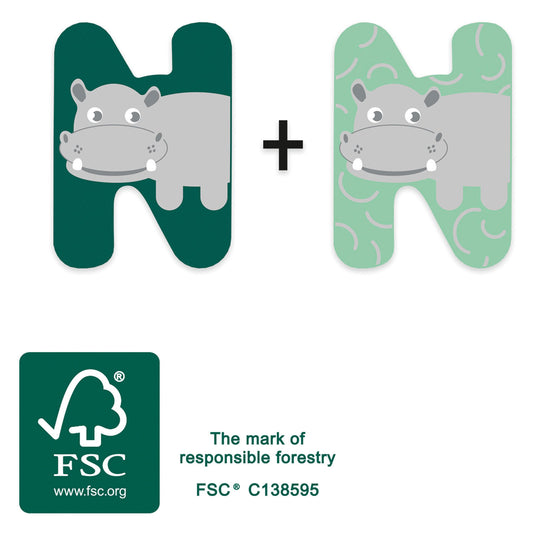 Small foot - houten dieren kinderletter - n