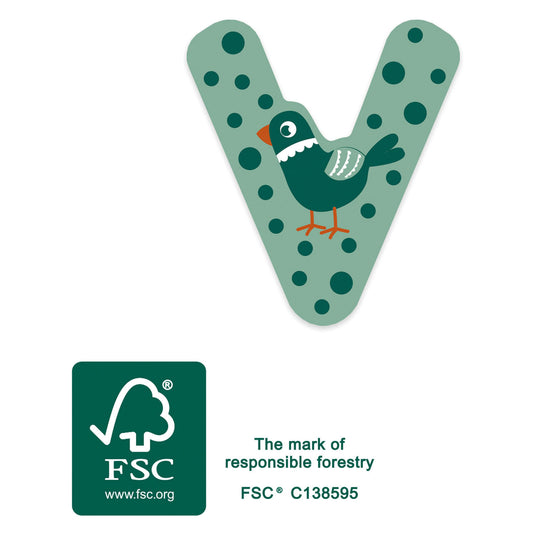 Small foot - houten dieren kinderletter - v