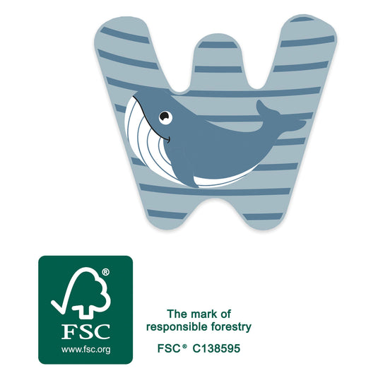 Small foot - houten dieren kinderletter - w